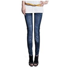 Seamless Knitted Jeans Paper Printed Leggings For Women